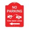 Signmission No Parking Tow-Away Zone W/ Left Arrow, Red & White Aluminum Sign, 18" x 24", RW-1824-23607 A-DES-RW-1824-23607 - alternate 1